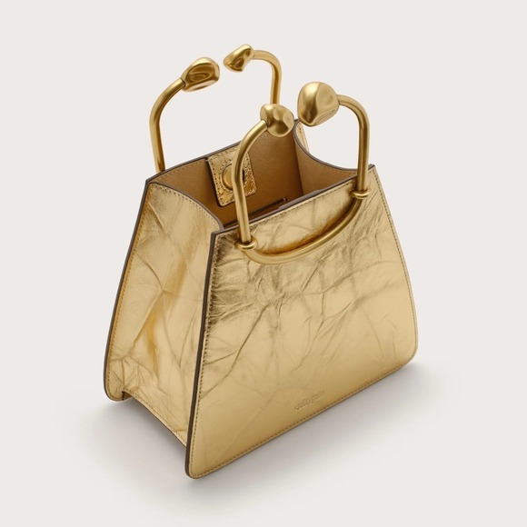 NWT Cult Gaia MAXINE BAG in Gold $498 - Picture 4 of 6